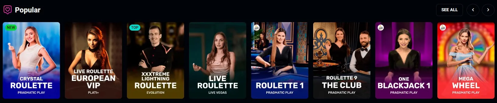 live casino spins up